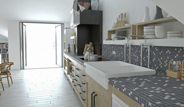 Kitchen: Mosaic 21 - Biancone SilvaGrey