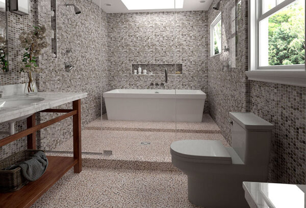 Bathroom: Mosaics 27 - Biancone Perlagrey